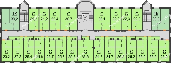 ЖК Красный дом - планировка 3 этажа