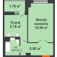 1 комнатная квартира 40,32 м² в ЖК Университетский 137, дом Секция С1 - планировка