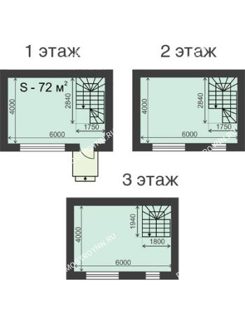 3 комнатная квартира 72 м² в КП Слобода, дом № 115 (72 м2 и 132 м2)