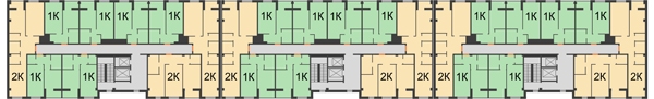 Планировка 2 этажа в доме ГП 1.1,1.2,1.3 в ЖК На Ватутина