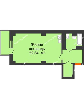 Студия 40,76 м² в ЖК Сокол Градъ, дом Литер 1 (8)