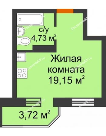 Студия 25,74 м² в ЖК Светлоград, дом Литер 15
