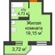 Студия 25,74 м² в ЖК Светлоград, дом Литер 15 - планировка