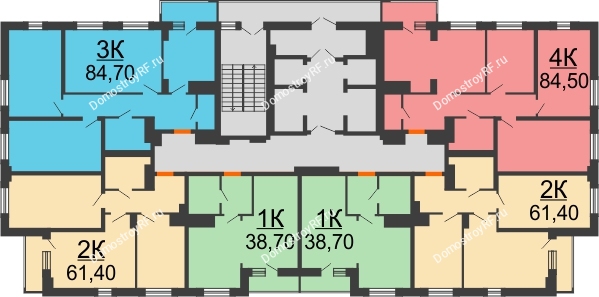 Планировка 17 этажа в доме 2 этап в ЖК На Высоте