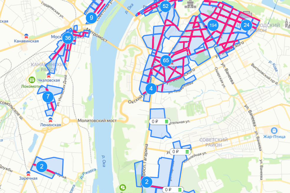 Опубликована карта резидентских зон платных парковок в Нижнем Новгороде - фото 1