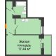 1 комнатная квартира 39,85 м² в ЖК Сокол Градъ, дом Литер 1 - планировка