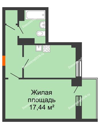 1 комнатная квартира 39,85 м² в ЖК Сокол Градъ, дом Литер 1 (8)