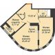 2 комнатная квартира 82,85 м² в ЖК Дом на Набережной, дом № 1 - планировка
