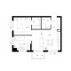 2 комнатная квартира 50,1 м² в ЖК Савин парк, дом корпус 9 - планировка