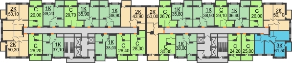 ЖК Zапад (Запад) - планировка 19 этажа