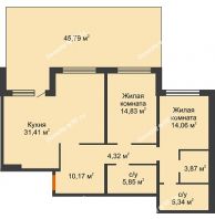 2 комнатная квартира 103,59 м² в Жилой Район Никольский, дом ГП-54 - планировка