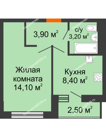 1 комнатная квартира 30,9 м² в ЖК Западная резиденция, дом Литер 7