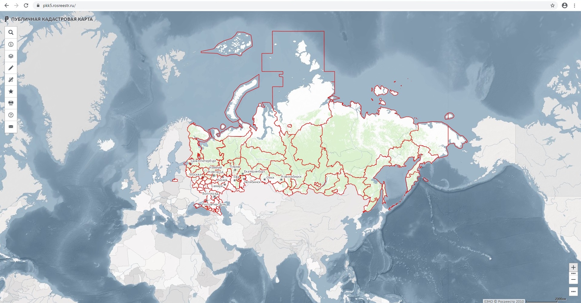 Кадастровая карта россии росреестр