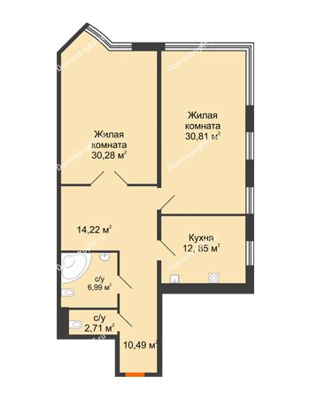 Студия 108,35 м² - ЖК Платонов