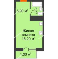 Студия 26,7 м², ЖК Клубный дом на Мечникова - планировка