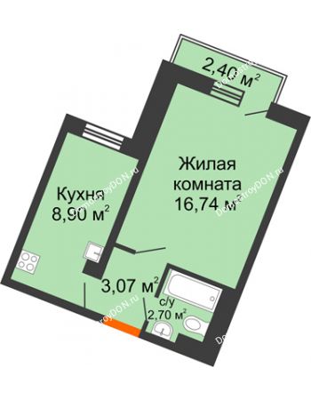 1 комнатная квартира 31,76 м² в ЖК Мечников, дом ул. Мечникова, 37