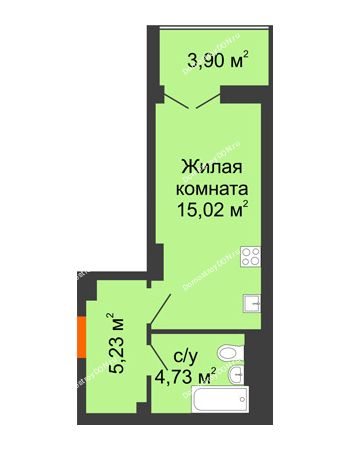 Студия 26,93 м² в ЖК Аврора, дом № 3