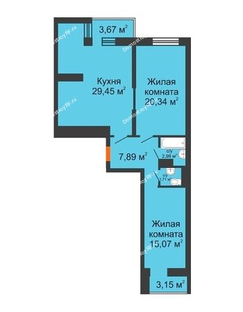 3 комнатная квартира 79,1 м² - ЖК Открытие
