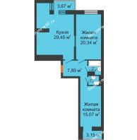 3 комнатная квартира 79,1 м², ЖК Открытие - планировка