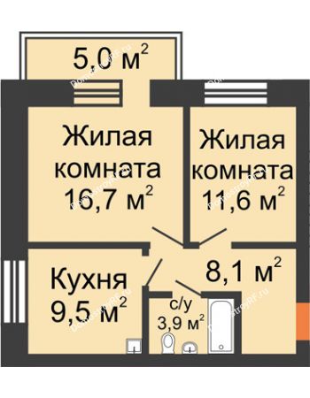 3 комнатная квартира 72,4 м² - Жилой дом по ул. Львовская, 33а