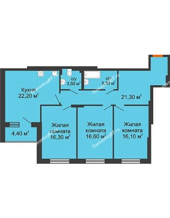 3 комнатная квартира 103,8 м² - КД Renessanse (Ренессанс)