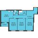 3 комнатная квартира 103,8 м², КД Renessanse (Ренессанс) - планировка