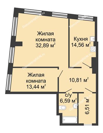 2 комнатная квартира 84,8 м² - ЖК Гранд Панорама