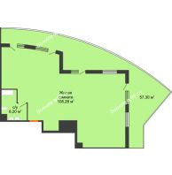 1 комнатная квартира 133,68 м² в ЖК Элегант, дом Литер 10 - планировка