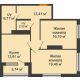 2 комнатная квартира 72,34 м², ЖК Гран-При - планировка