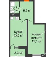 1 комнатная квартира 41,1 м² в ЖК Звезда Столицы, дом Литер 8 - планировка