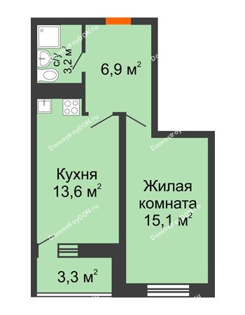 1 комнатная квартира 40,8 м² в ЖК Звезда Столицы, дом Литер 9