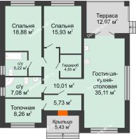 Манчестер 129 м² 129 м², КП Ясная Поляна - планировка