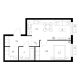 1 комнатная квартира 42,6 м² в ЖК Савин парк, дом корпус 9 - планировка