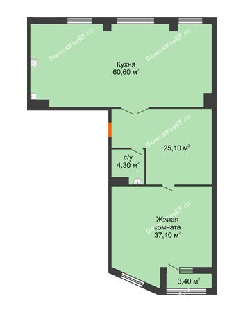 1 комнатная квартира 126,5 м² - ЖК ROLE CLEF