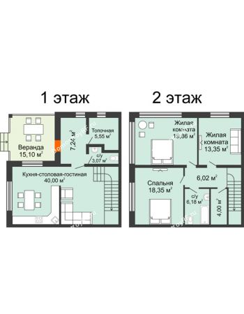 3 комнатная квартира 151 м² в КП Ясная Поляна, дом "Ванкувер" 151 м²