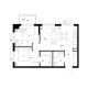 2 комнатная квартира 49,1 м² в ЖК Савин парк, дом корпус 9 - планировка