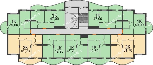 ЖК ОазисДом - планировка 12 этажа
