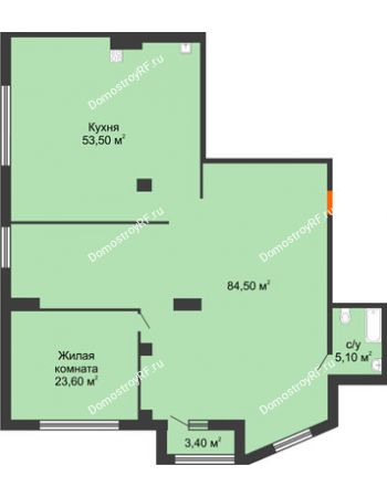 1 комнатная квартира 168,2 м² - ЖК ROLE CLEF