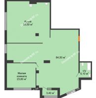 1 комнатная квартира 168,2 м², ЖК ROLE CLEF - планировка