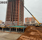 Ход строительства дома Литер 1, секция Б в ЖК Космо -